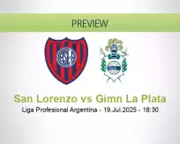 San Lorenzo Gimn La Plata betting prediction (19 July 2025)