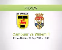 Cambuur Willem II betting prediction (06 September 2025)