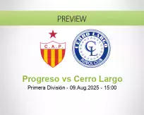 Progreso Cerro Largo betting prediction (09 August 2025)
