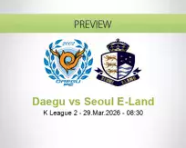 Daegu Seoul E-Land betting prediction (29 March 2026)