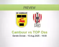 Cambuur TOP Oss betting prediction (15 August 2025)