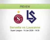Servette Lausanne betting prediction (14 January 2026)