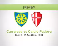 Carrarese Calcio Padova betting prediction (31 August 2025)