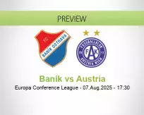 Baník Austria betting prediction (07 August 2025)