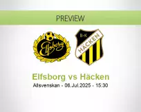Elfsborg Häcken betting prediction (06 July 2025)