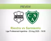 Riestra Sarmiento betting prediction (25 August 2025)