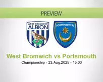 West Bromwich Portsmouth betting prediction (23 August 2025)