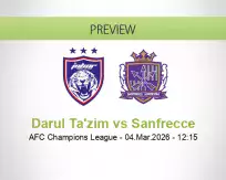 Darul Ta'zim Sanfrecce betting prediction (04 March 2026)