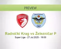 Radnički Krag Železničar P betting prediction (27 July 2025)