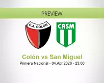 Colón San Miguel betting prediction (04 April 2026)