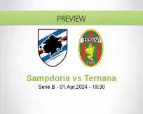 Sampdoria Ternana betting prediction (02 April 2024)