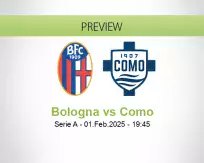 Bologna Como betting prediction (01 February 2025)