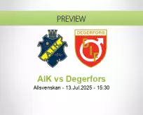 AIK Degerfors betting prediction (13 July 2025)