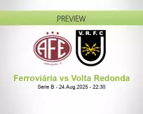 Ferroviária Volta Redonda betting prediction (25 August 2025)