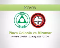Plaza Colonia Miramar betting prediction (03 August 2025)