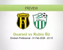 Guaraní Rubio Ñú betting prediction (02 February 2026)