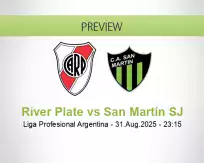 River Plate San Martín SJ betting prediction (01 September 2025)