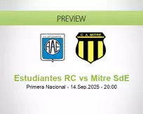 Estudiantes RC Mitre SdE betting prediction (15 September 2025)