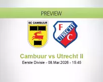 Cambuur Utrecht II betting prediction (08 March 2026)