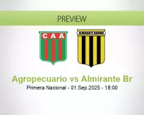 Agropecuario Almirante Br betting prediction (01 September 2025)