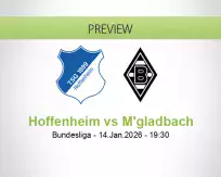 Hoffenheim M'gladbach betting prediction (14 January 2026)