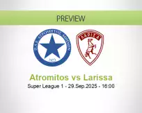 Atromitos Larissa betting prediction (29 September 2025)