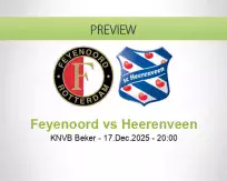Feyenoord Heerenveen betting prediction (17 December 2025)