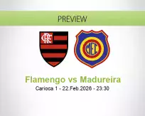 Flamengo Madureira betting prediction (22 February 2026)