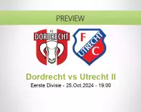 Dordrecht Utrecht II betting prediction (25 October 2024)