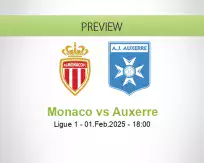 Monaco Auxerre betting prediction (01 February 2025)