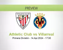 Athletic Club Villarreal betting prediction (14 April 2024)
