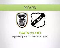 PAOK OFI betting prediction (27 October 2024)