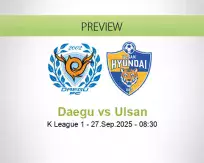 Daegu Ulsan betting prediction (27 September 2025)