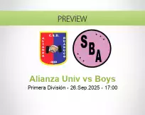 Alianza Univ Boys betting prediction (26 September 2025)