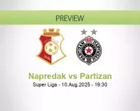 Napredak Partizan betting prediction (11 August 2025)