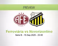 Ferroviária Novorizontino betting prediction (15 September 2025)
