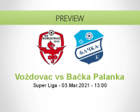 Voždovac Bačka Palanka betting prediction (03 March 2021)