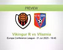 Víkingur R Vllaznia betting prediction (31 July 2025)