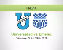 Pronóstico Universidad Emelec (21 febrero 2026)