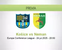 Pronóstico Košice Neman (24 julio 2025)