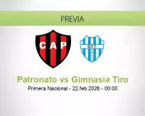 Pronóstico Patronato Gimnasia Tiro (21 febrero 2026)