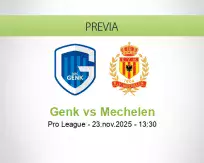 Pronóstico Genk Mechelen (23 noviembre 2025)