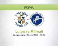 Pronóstico Luton Millwall (25 enero 2025)