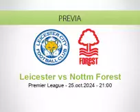 Pronóstico Leicester Nottm Forest (25 octubre 2024)