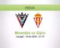 Pronóstico Mirandés Gijón (18 diciembre 2024)