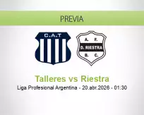 Talleres vs Riestra