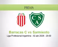 Pronóstico Barracas C Sarmiento (02 abril 2026)