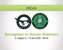 Pronóstico Seongnam Ansan Greeners (12 abril 2026)