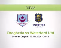 Pronóstico Drogheda Waterford Utd (13 febrero 2026)