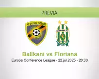 Pronóstico Ballkani Floriana (22 julio 2025)